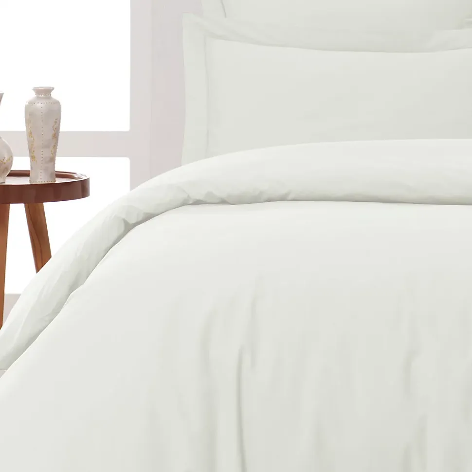 Lot de 2 taies d'oreiller en percale de coton Ecru 65x65 cm SOFT PERCALE