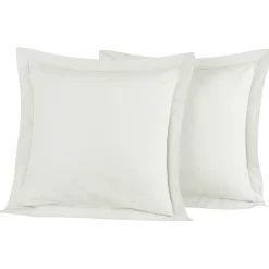 Lot de 2 taies d'oreiller en percale de coton Ecru 65x65 cm SOFT PERCALE