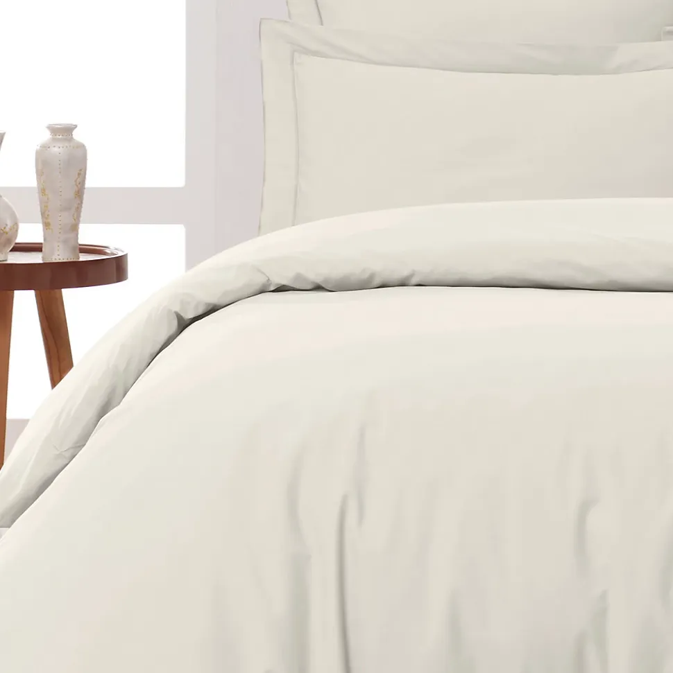 Lot de 2 taies d'oreiller en percale de coton Ecru 65x65 cm SOFT PERCALE