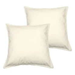 Lot de 2 taies d'oreiller en coton Ecru 65x65 cm STUDIO