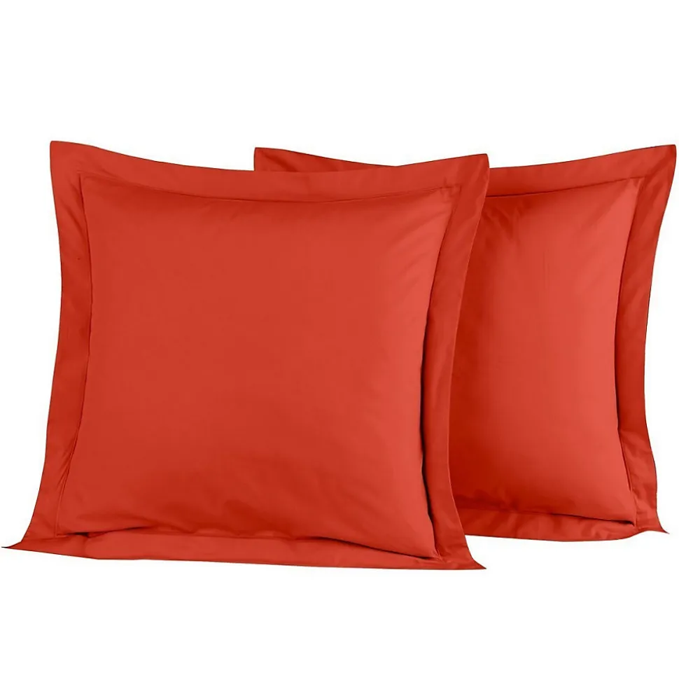 Lot de 2 taies d'oreiller en percale de coton Terracota 65x65 cm SOFT PERCALE