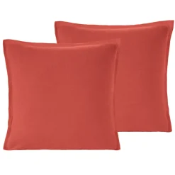 Lot de 2 taies d'oreiller en gaze de coton Terracota 65x65 cm LOFT
