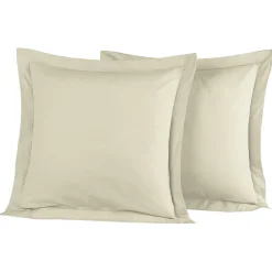 Lot de 2 taies d'oreiller en percale de coton Ficelle 65x65 cm SOFT PERCALE