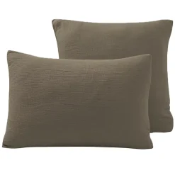 Lot de 2 taies d'oreiller en gaze de coton Noisette 50x70 cm LOFT