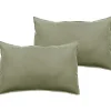 Lot de 2 taies d'oreiller Palace pur coton teint lavé 63 fils/cm² Vent du sud - Palace Sauge - Lot de 2 taies d'oreiller 50 x 70 c