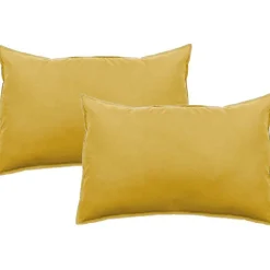 Lot de 2 taies d'oreiller Palace pur coton teint lavé 63 fils/cm² Vent du sud - Palace Naturel - Lot de 2 taies d'oreiller 50 x 70