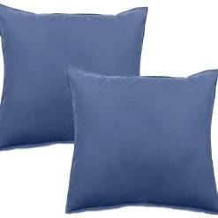 Lot de 2 taies d'oreiller Palace pur coton teint lavé 63 fils/cm² Vent du sud - Palace Naturel - Lot de 2 taies d'oreiller 50 x 70