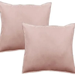 Lot de 2 taies d'oreiller Palace pur coton teint lavé 63 fils/cm² Vent du sud - Palace Rose - Lot de 2 taies d'oreiller 65 x 65 cm