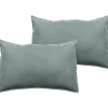 Lot de 2 taies d'oreiller Palace pur coton teint lavé 63 fils/cm² Vent du sud - Palace Lichen - Lot de 2 taies d'oreiller 50 x 70