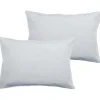 Lot de 2 taies d'oreiller percale pur coton peigné longues fibres 80 fils/cm² Vent du sud - Neige - Lot de 2 taies d'oreiller 50 x