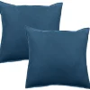Lot de 2 taies d'oreiller Palace pur coton teint lavé 63 fils/cm² Vent du sud - Palace Marine - Lot de 2 taies d'oreiller 65 x 65