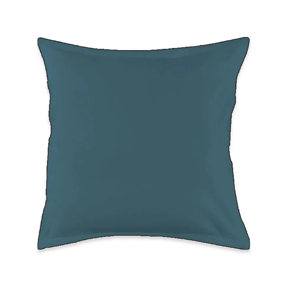 Lot de 2 taies d'oreiller unies en coton finition bourdon 65x65cm