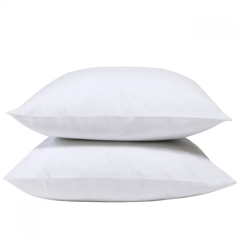 Lot de 2 Taies d'oreiller unies 65x65cm PERCALE BLANC