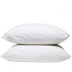 Lot de 2 Taies d'oreiller unies 50x75cm PERCALE BLANC