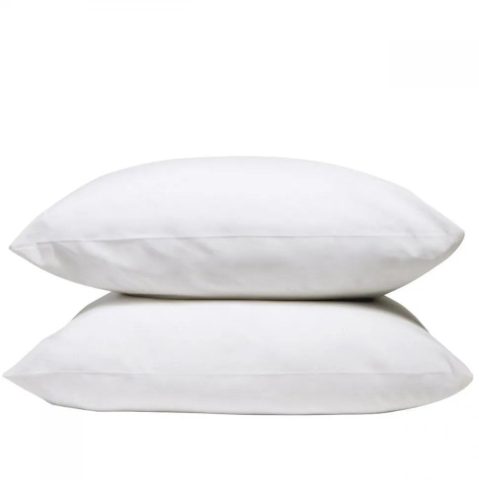 Lot de 2 Taies d'oreiller unies 50x75cm PERCALE BLANC