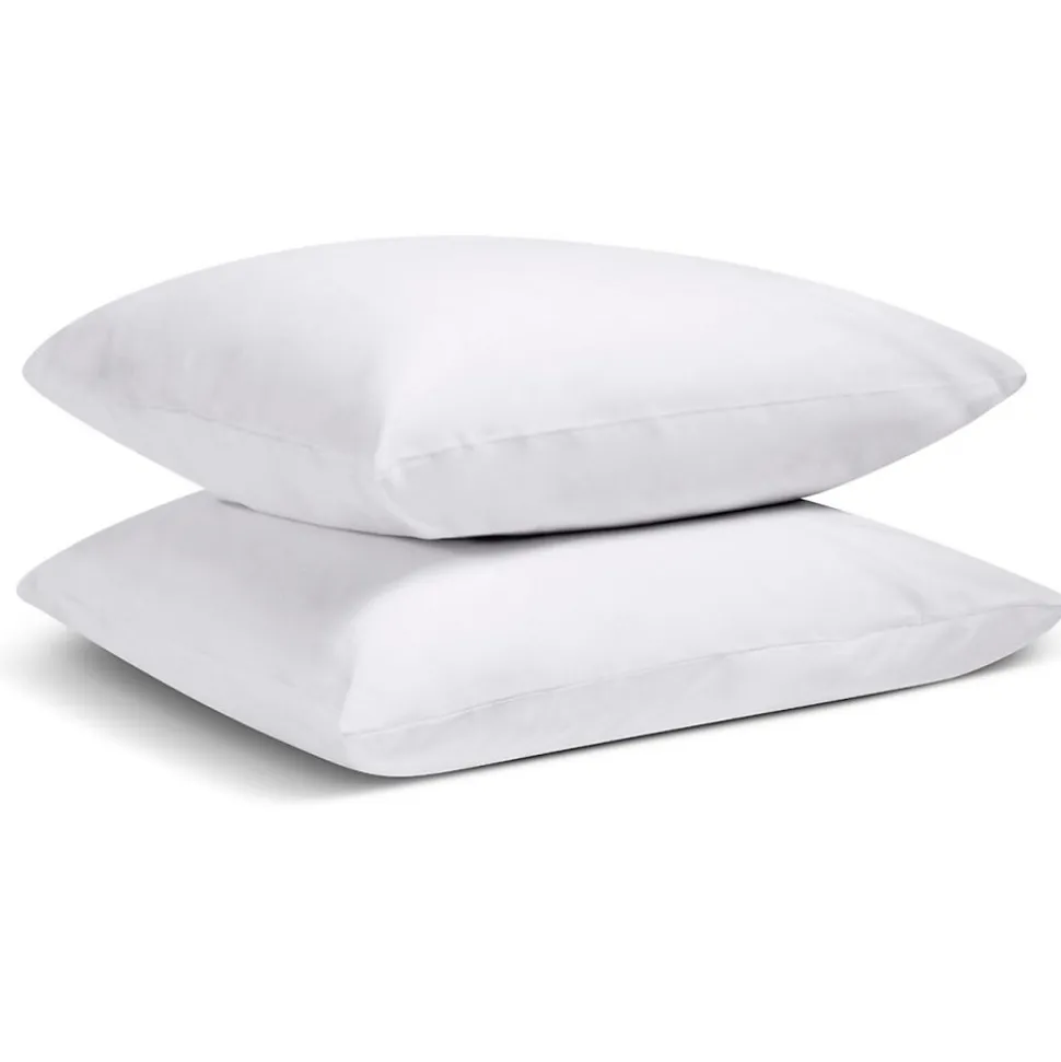 Lot de 2 Taies d'oreiller unies 50x75cm PERCALE BLANC