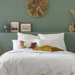 Lot de 2 Taies d'oreiller unies 50x75cm PERCALE BLANC