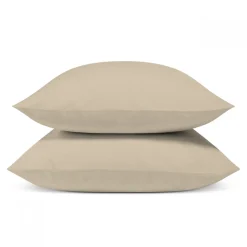Lot de 2 Taies d'oreiller unies 65x65cm PERCALE LIN