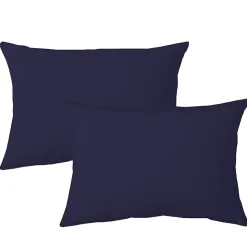 Lot de 2 taies d'oreiller 50x70 cm polyester microfibre LAGO bleu marine