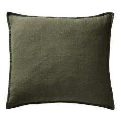 Lot de 2 taies d'oreillers 60 x 60 cm en lin lavé vert - LUISA