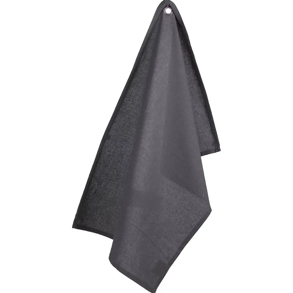 Lot de 2 torchons imprimés - coton - gris foncé - 45x70 cm - Atmosphera