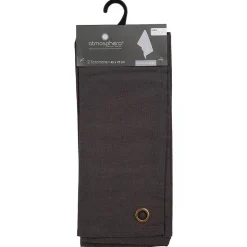 Lot de 2 torchons imprimés - coton - gris foncé - 45x70 cm - Atmosphera