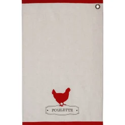 Lot de 2 torchons imprimés Poule - coton - 45x70 cm - Atmosphera