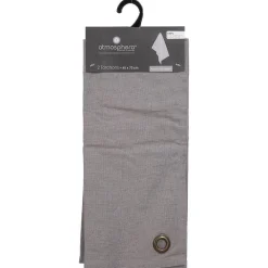 Lot de 2 torchons imprimés - coton - gris clair - 45x70 cm - Atmosphera