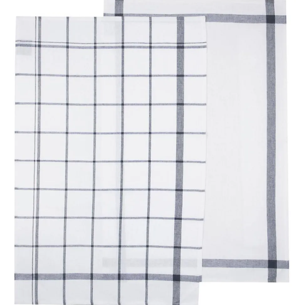 Lot de 2 torchons imprimés - coton - bleu - 45x70 cm - Atmosphera