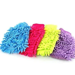 Lot spécial de 4 gants Chenille Microfibre multicolores