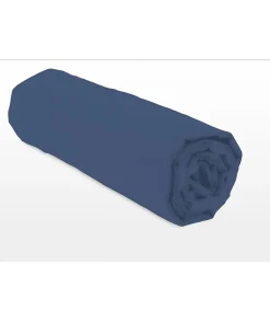 LOVELY HOME Drap housse - 140 x 190 + 35 cm - 100% coton - Bleu