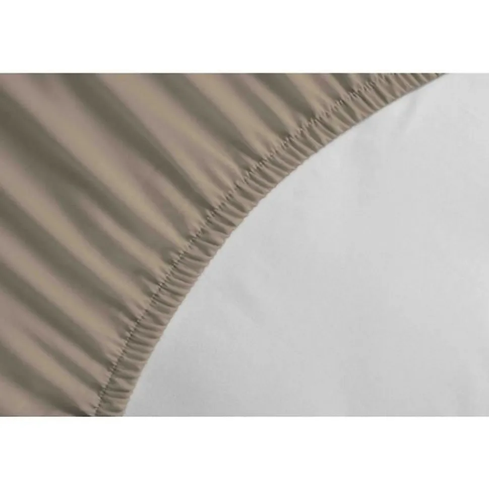 LOVELY HOME Drap Housse 100% coton 90x190x25 cm beige