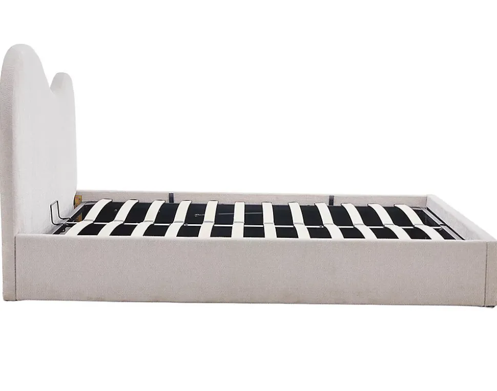 Lucas - lit coffre - 160x200 cm - en velours texturé - Best Mobilier