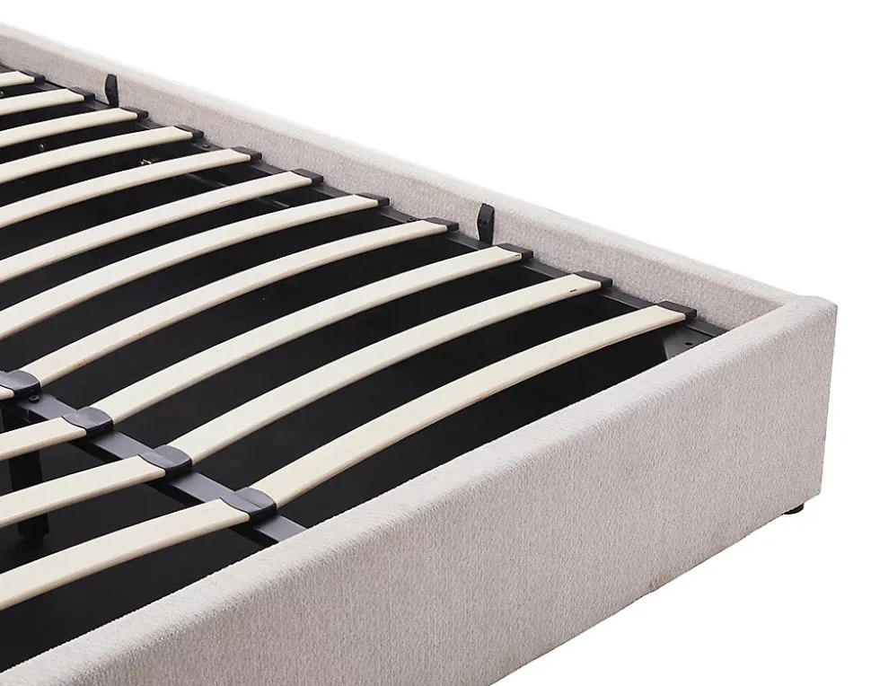 Lucas - lit coffre - 160x200 cm - en velours texturé - Best Mobilier