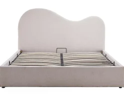 Lucas - lit coffre - 160x200 cm - en velours texturé - Best Mobilier