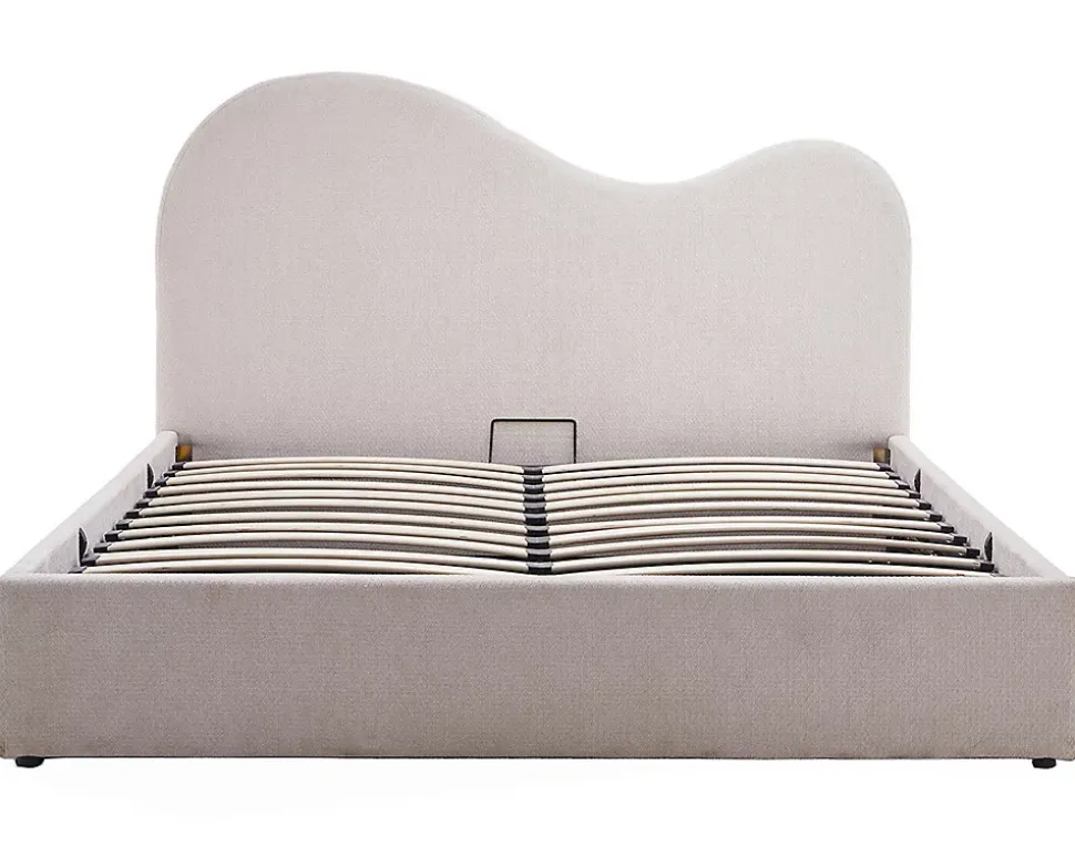 Lucas - lit coffre - 160x200 cm - en velours texturé - Best Mobilier