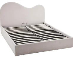 Lucas - lit coffre - 160x200 cm - en velours texturé - Best Mobilier