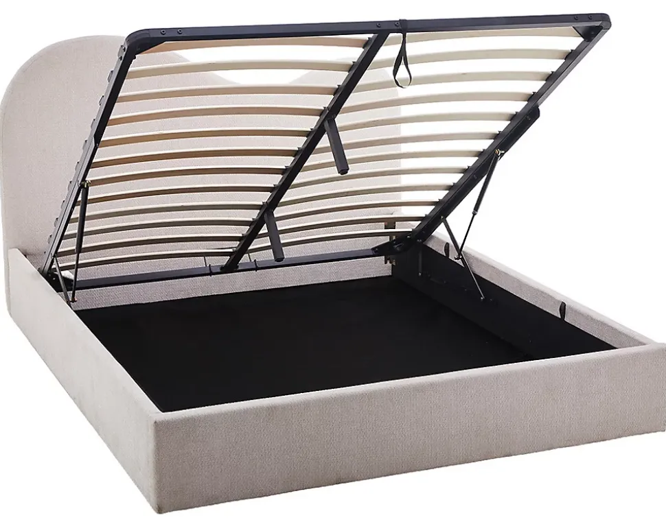 Lucas - lit coffre - 160x200 cm - en velours texturé - Best Mobilier