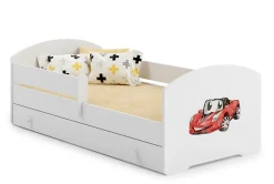 LUK lit enfant avec tiroir et barreau 160x80 Auto flag