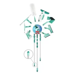 Manche Télescopique 145 a 400 cm 41523 Leifheit, manche a balais réglable et extensible, Click-system , pour nettoyage sols, v