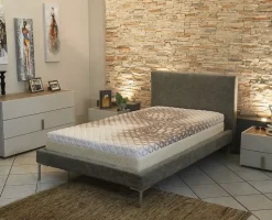 Matelas - Face ete + ame Mousse poli Lattex Haute resilience Face Hiver Memoire de forme 55 Kg/m3 Tissu Soja Naturel 90x190 x 24 c