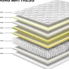 Matelas à ressorts 140 x 200 cm, 20 cm d'épaisseur, 7 zones ergonomiques
