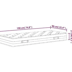 Matelas à ressorts bonnell moyen 90x190 cm vidaXL