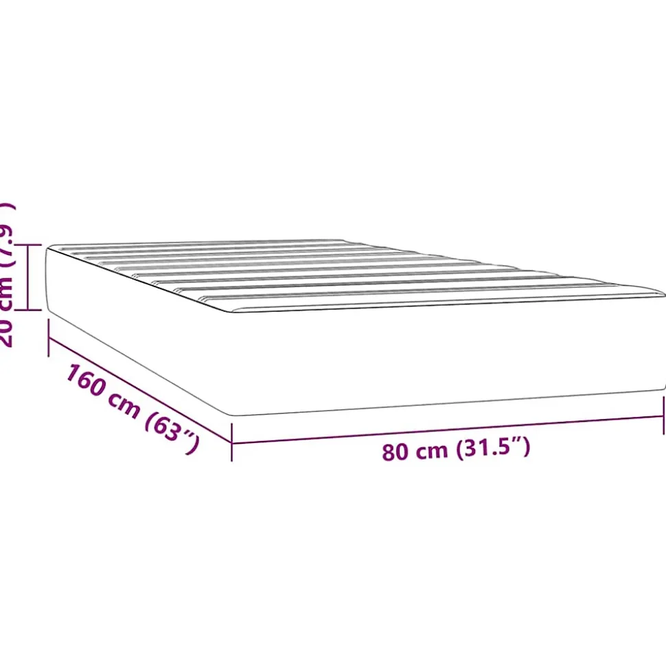 Matelas à ressorts ensachés pour enfants fermeté moyenne 80x160 cm similicuir vidaXL