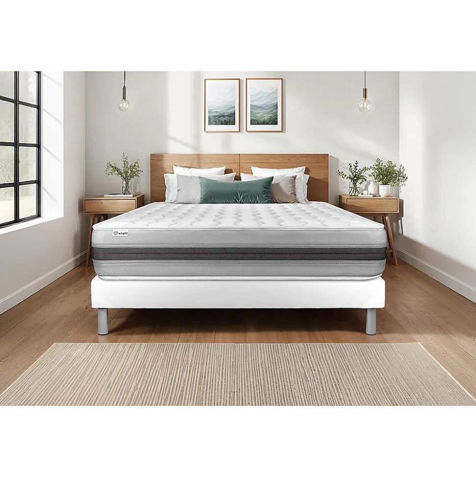 Matelas Ressorts ensachés et mémoire de forme - Confort : Equilibré