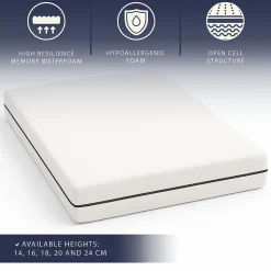 Matelas 140 X 200 Hauteur 14 cm Orthopédique Hypoallergénique Fabriqué en Italie