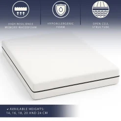 Matelas 160 X 200 Hauteur 16 cm Orthopédique Hypoallergénique Fabriqué en Italie