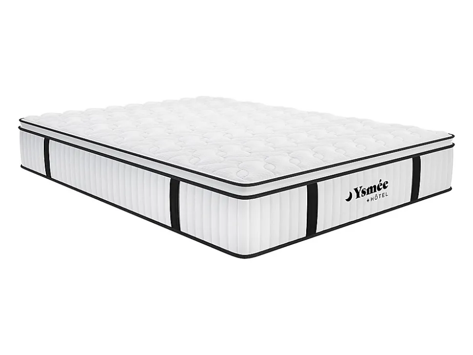 Matelas 140 x 190 cm anti-feu ressorts ensachés et surmatelas intégré ép.28cm - DELICE de YSMÉE HÔTEL