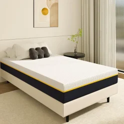 Matelas adulte de 17 cm, 90 x 200 cm (mousse à mémoire de forme + fibre de charbon de bambou)