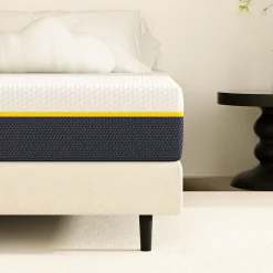 Matelas adulte double couche en mousse mousse à mémoire de forme fibre de charbon de bambou, 90x190 cm, 17 cm d'épaisseur